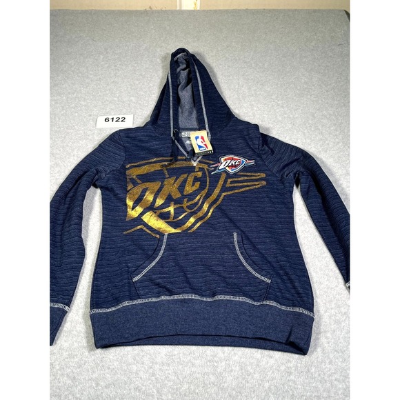 NBA Tops - Oklahoma City Thunder Hoodie Womens M Blue NBA Exclusive Collection Basketball